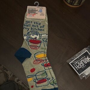 Blue Q Men's Fun Kitchen Socks - Gray and Blue